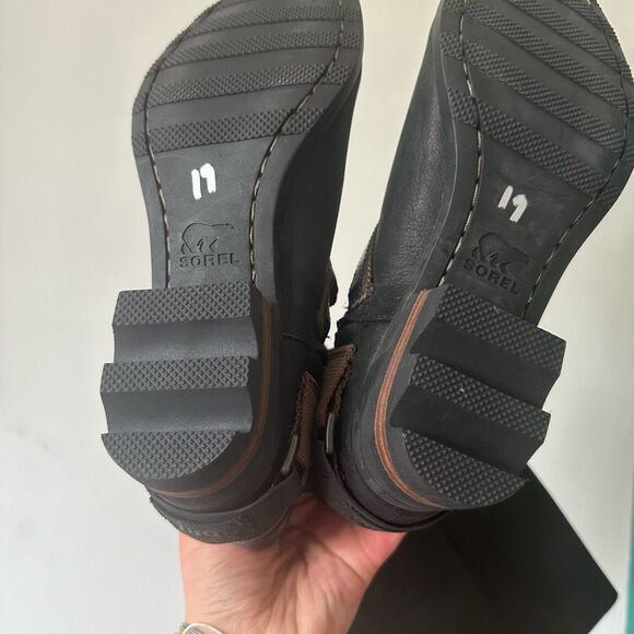 Sorel Women’s Lolla Tall Black/Mud Leather Waterproof Boots - Picture 10 of 14